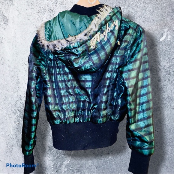 ❗️RARE❗️PLAYBOY💚BUNNY PUFFER JACKET COAT - Picture 11 of 16